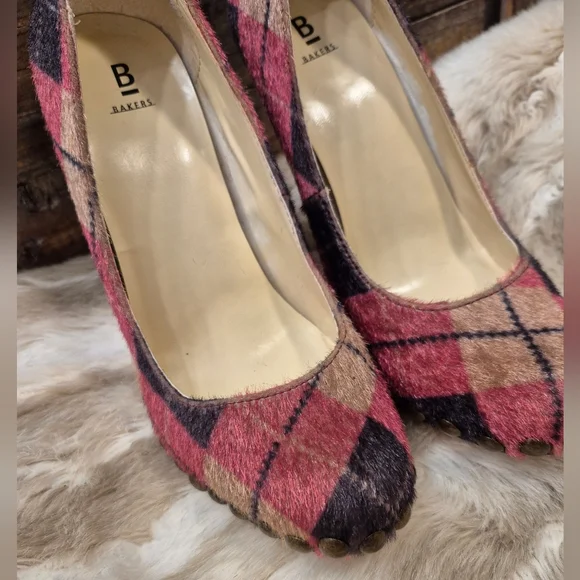 Baker's Pink & Navy Argyle Patchwork Pumps - Picture 3 of 11